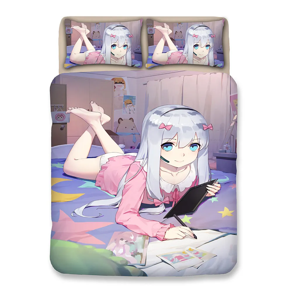 Японская девушка сексуальная аниме Izumi Sagiri постельные принадлежности Твин Полный queen King один двойной размер пододеяльник с наволочкой для