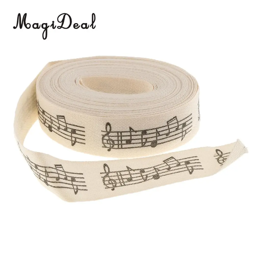 5 Yards Musical Note Printed Fabric Ribbon Gift Package Craft Decor 15mm
