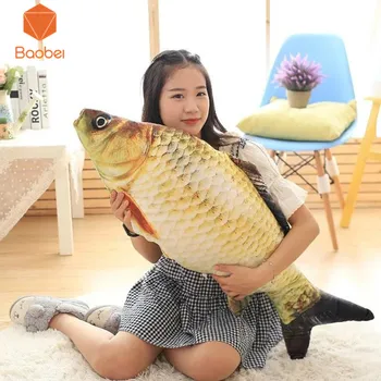

Hot Crucian carp Fish Shape Decorative Cushion Throw Pillow with Inner Zipper Home Decor Cartoon Sofa Toys Sleeping Pillow YB28