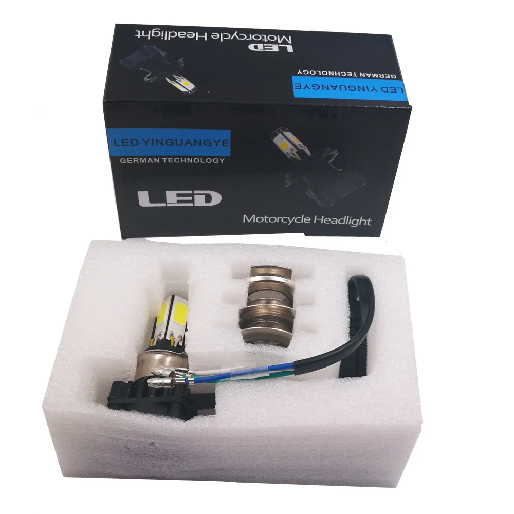 

5Pcs motorcycle LED H4 Hi/Lo bulb H6 BA20D 4-side COB Moto Front Light M5 mini headlight 3000LM 24W 6000K Motorbike fan Fog lamp