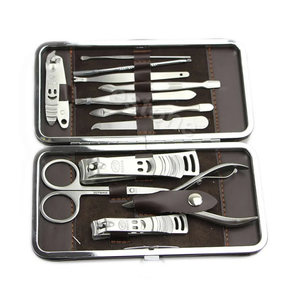  12 in1 Manicure Set Stainless Nail Clipper Kit Nail Care Set Nail Clippers Cuticle Grooming Kit Uti