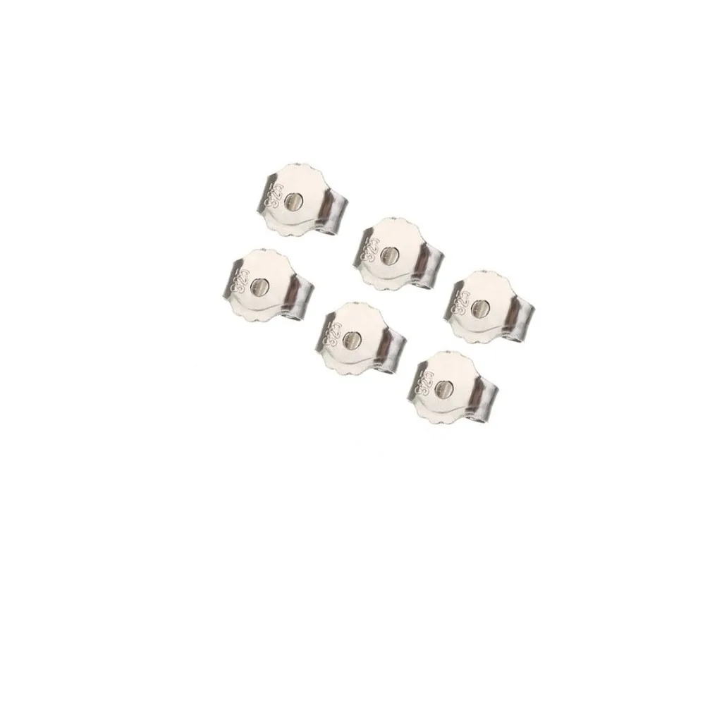 

30pcs/lot 925 Silver Earrings Back Findings For Stud Earrings Clasp Butterfly Earring Stopper Fit DIY Earring Jewelry Marking
