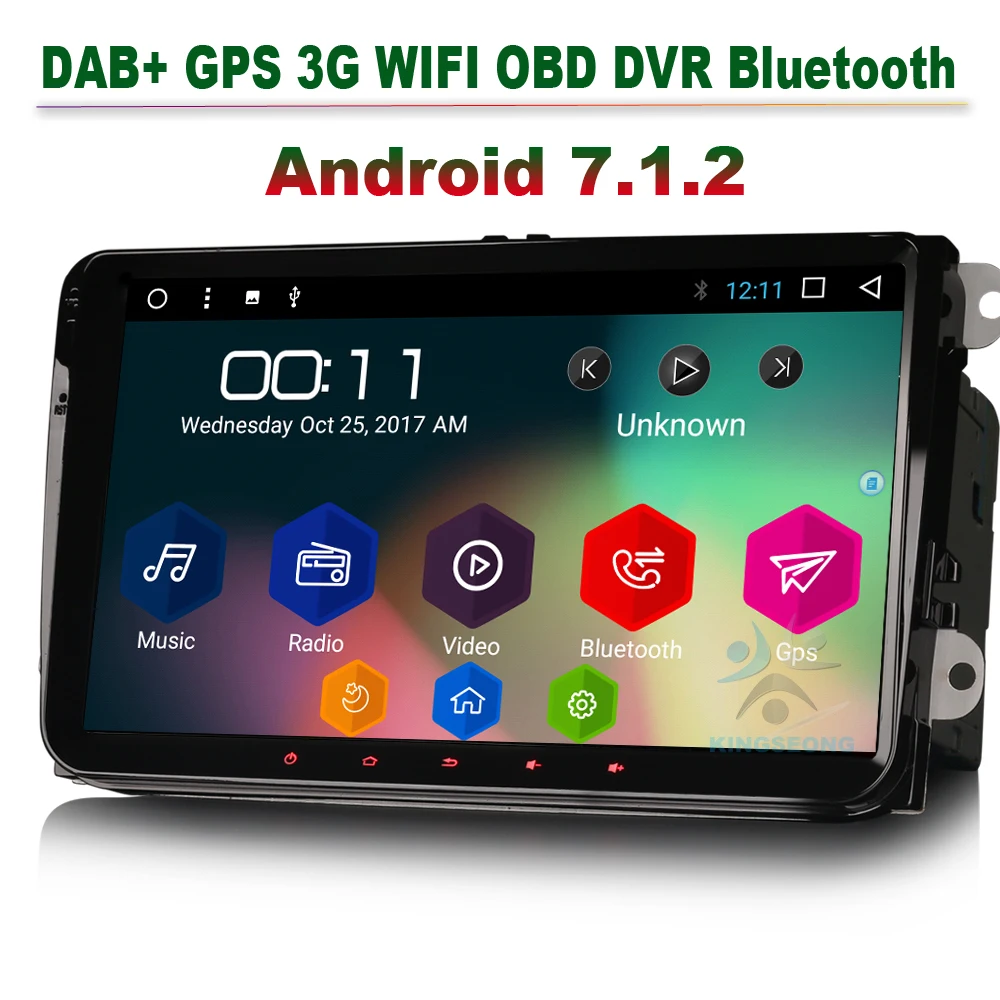 

9" Android 7.1 Car MP3 Player for VW Tiguan Touran Jetta EOS Autoradio DAB+Stereo GPS Navigation OBD 3G/4G DVR DVB-T Bluetooth