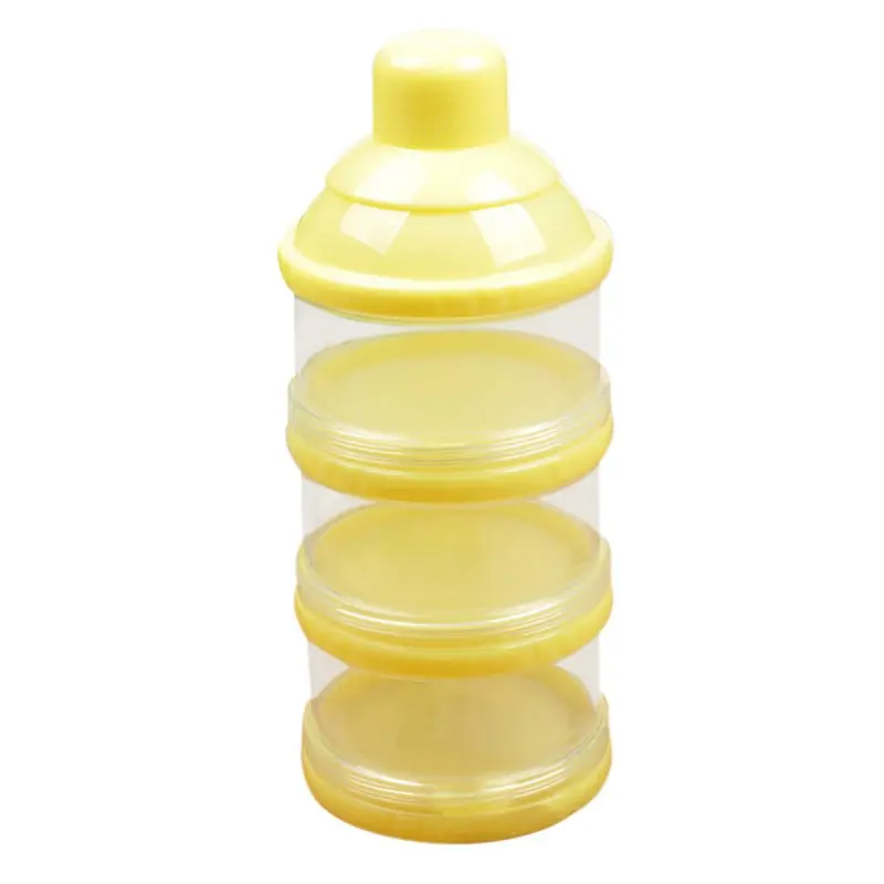 Детское питание молоко бутылка для воды Бутылка Контейнер Портативный 3 ячейки ящик с отделениями - Цвет: Цвет: желтый