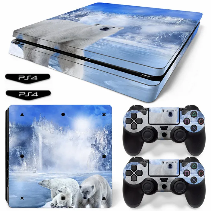 

Polar White Bear Ps4 Slim Sticker Vinyl Cover Decal PS4 Slim Skin for PS4 Slim Console and 2 Controllers