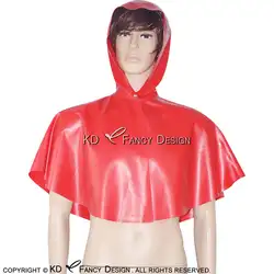 Красная Шапочка Сексуальная латексная накидка с кнопкой спереди и капюшоном резиновая плащ-Мантия Топ YF-0009