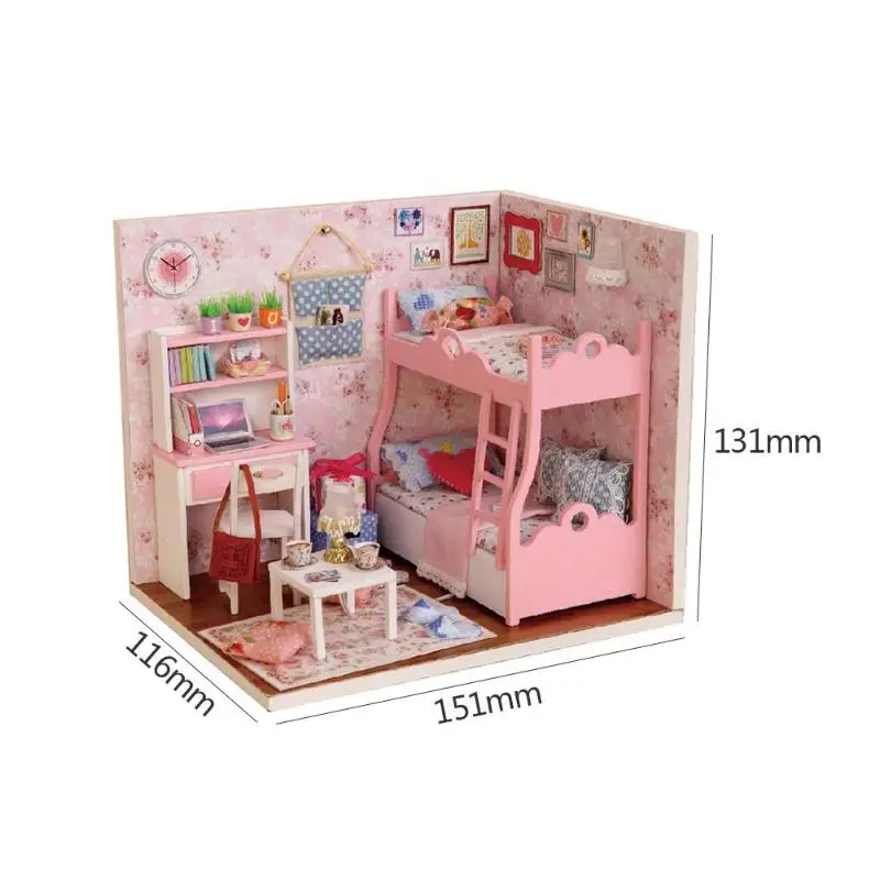 kids toys Doll House Handmade Doll House Miniature Furniture Kit DIY Mini Dollhouse Wooden Toy for Children Birthday Gifts