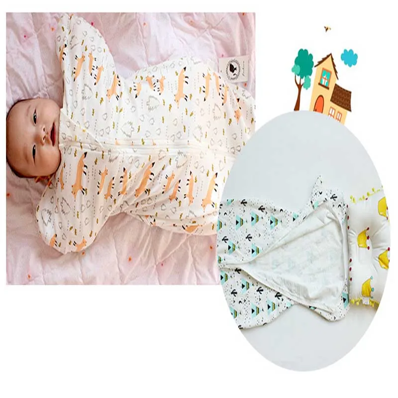 Muslin Детские Обёрточная бумага Одеяло хлопковые мягкие одеяла для новорожденных пеленки для младенцев, спальный мешок, спальный мешок для пеленания младенцев комплект с шапочкой 60*32 см
