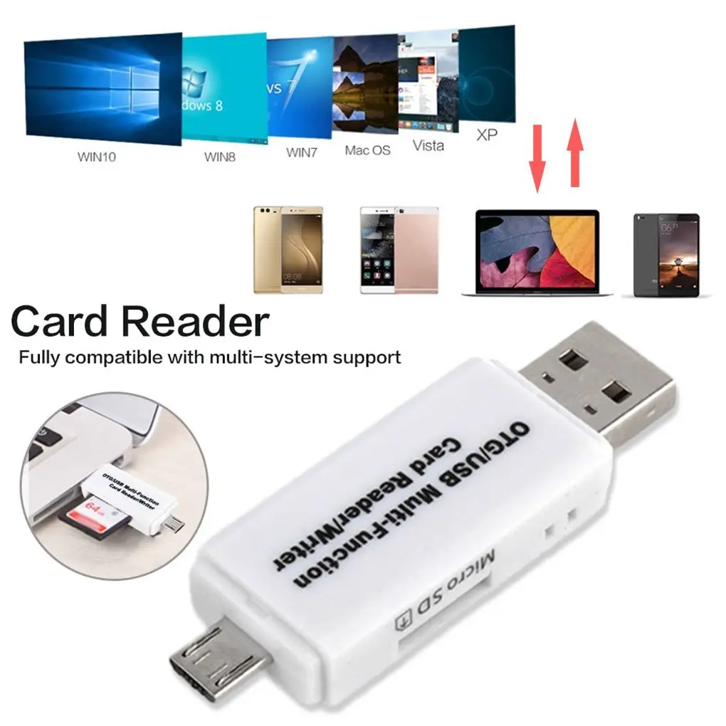 OTG Мобильный телефон камера кардридер TF sd-карта к USB micro USB 2 в 1 адаптер высокая скорость АБС-пластик