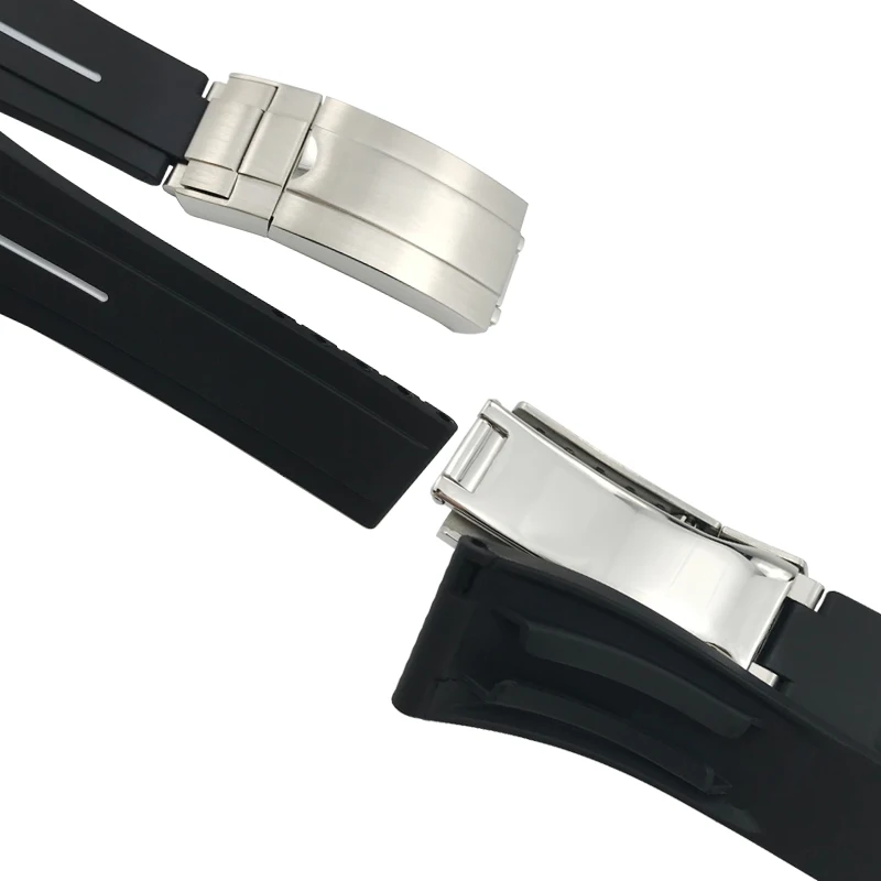 20mm 21mm Silicone Rubber Watchband New Style Ultra short Watch Strap Suitable for Role Submariner Daytona GMT OYSTERFLEX Watch