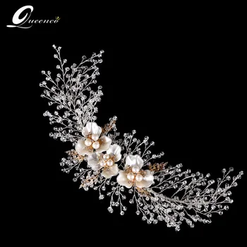 

Handmade Luxury Bridal Headbands Flora Wedding Hair Jewelry Crystal Tiaras Hair Accessories Beautiful Women Headpiece