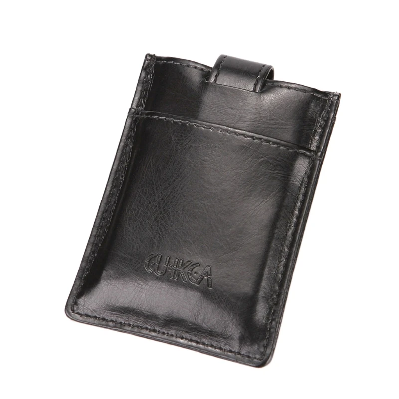 RFID Блокировка кожаный кошелек выдвижной тонкий Бизнес Кредитная карта держатель коровья кожа кошелек карман