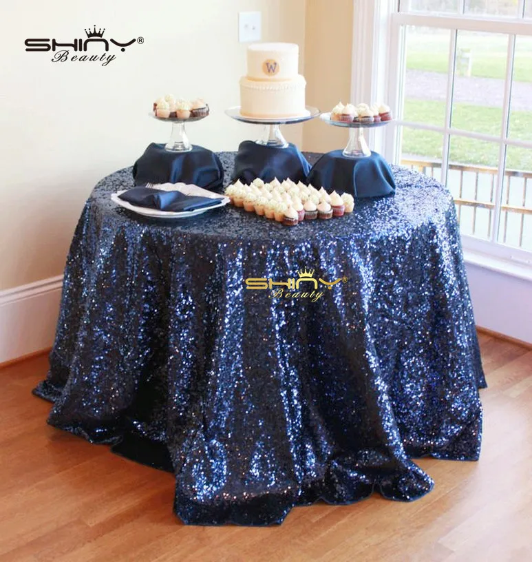 navy blue sequin tablecloth