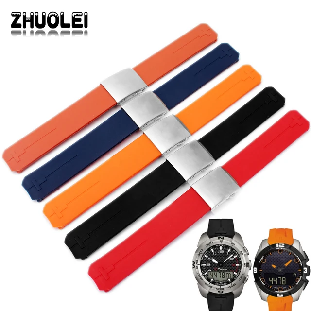 Quality Natural rubber Men's Watch band 20mm Replacement Silicone Watch