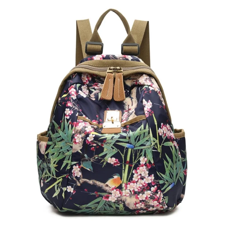 

Women Printing Casual canvas Floral Backpacks For Teenager Girls Travel Large Capacity Anti-Theft Multifunction Backpack