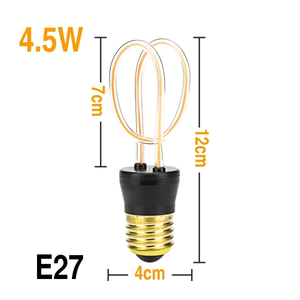 Новинка, светодиодный светильник Эдисона E27 AC220V, уникальный винтажный светильник, мягкий светодиодный светильник с нитью накаливания, декоративный спиральный дизайн, Ретро лампа, теплый желтый - Испускаемый цвет: JH-Y