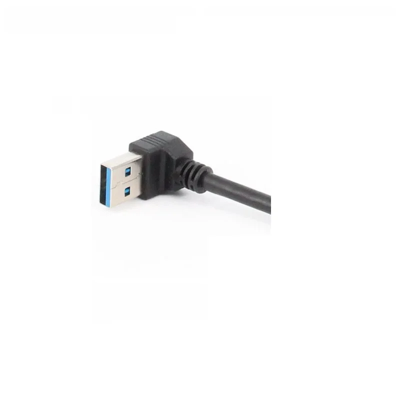 USB3.0A мужской правый поворот Micro USB Мужской левый изгиб данных зарядный кабель для жесткого диска мобильный телефон ноутбук с камерой двойной локтевой кабель - Цвет: USB down bend