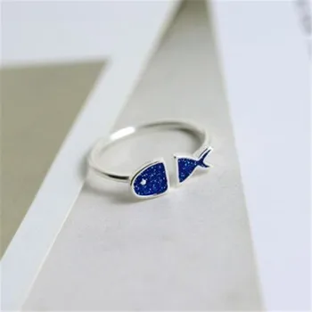 

Wholesale 925 Sterling Silver Enamel Fish Rings For Women Prevent Allergy Sterling-silver-jewelry Wedding Jewelry