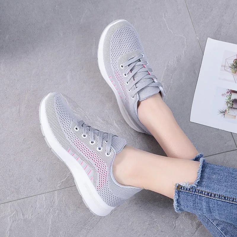 

2019 New Shoes Woman Casual Shoes Rhinestone Women Sneakers Breathable Mesh Leather White Sneakers For Woman Tennis Female 9188