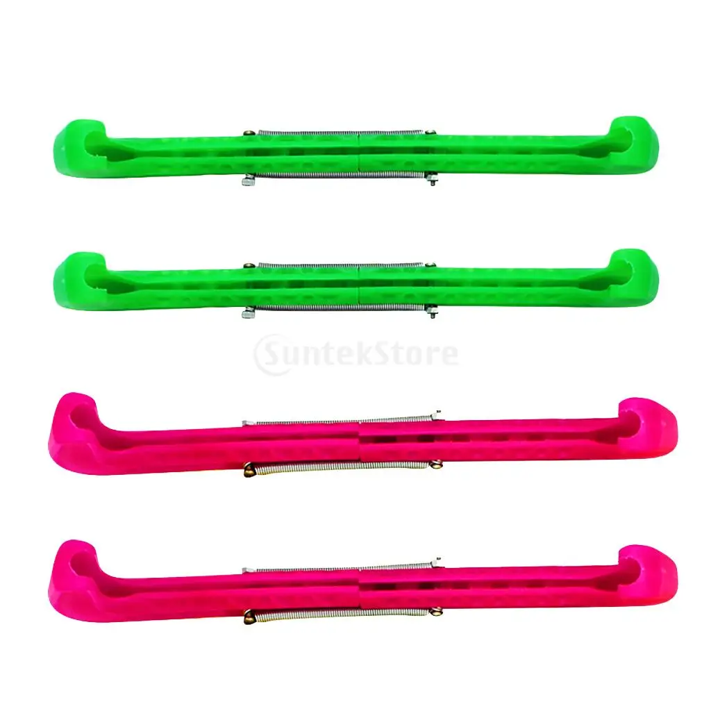 2 Pairs Plastic Ice Hockey Figure Skate Walking Blade Guard Adjustable Cover Skating Equipment
