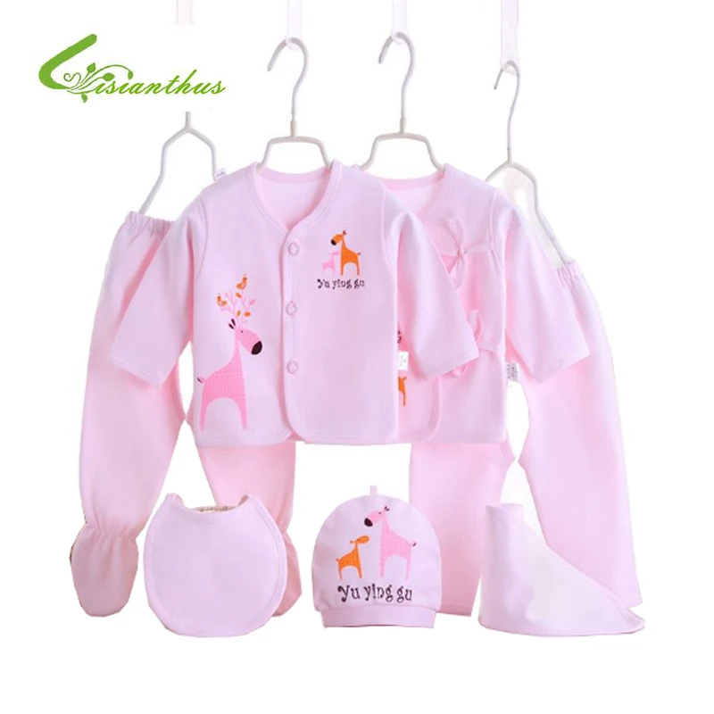 Newborn Baby Clothing Sets 0-3M Spring Girls Boys Clothes Gift Infant Cotton Cartoon Underwear Toddler Outfits7pcs/set | Детская одежда