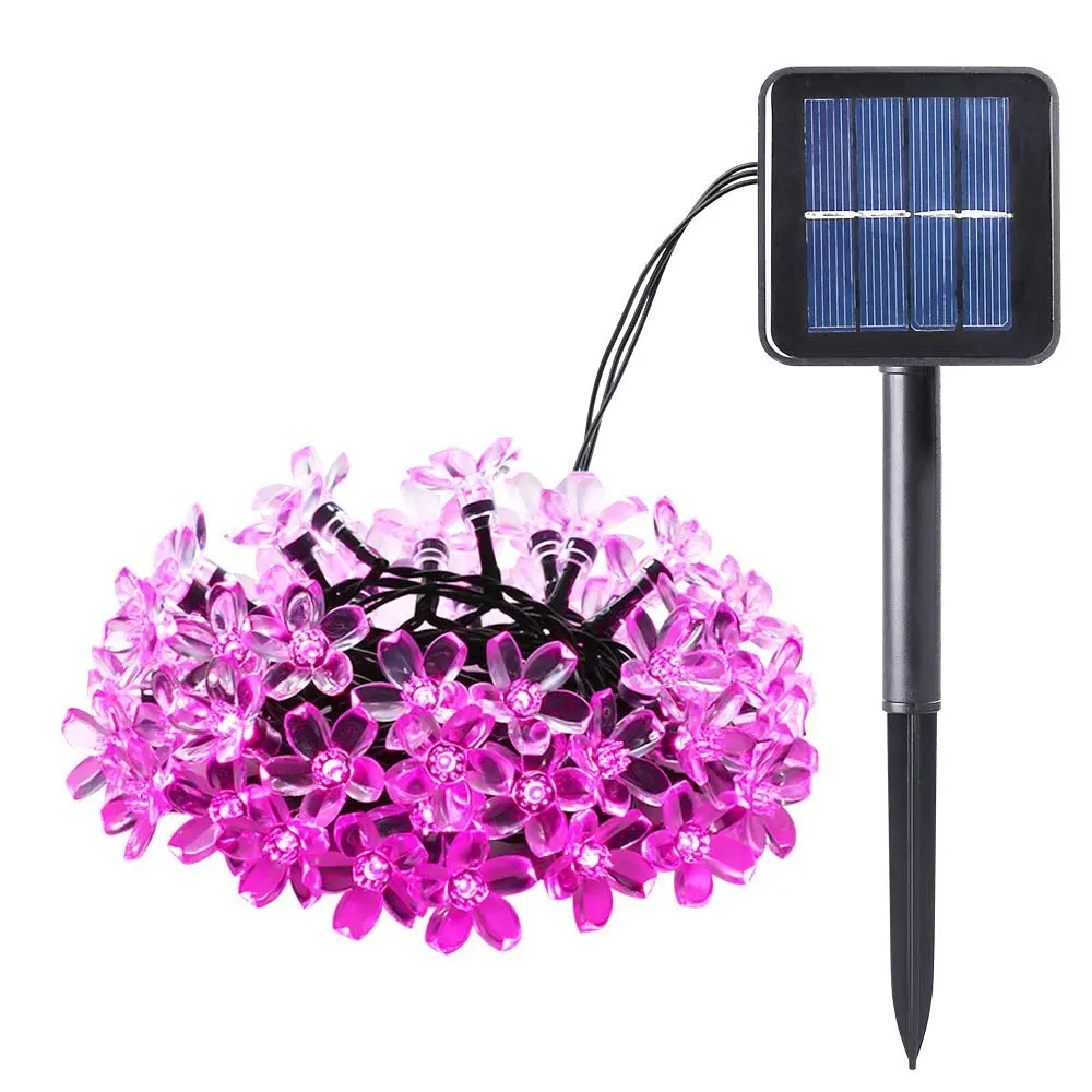 new blossom solar powered christmas led light outdoor pink 1 ft fairy lights