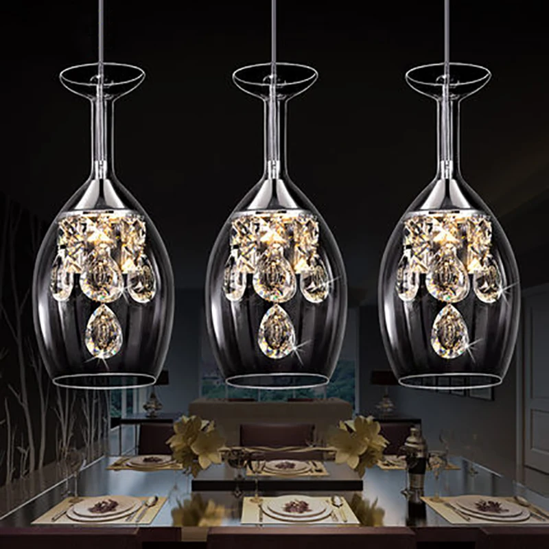 Светодиодное освещение MLZAOSN Хрустальные подвесные Винные бокалы лампы для