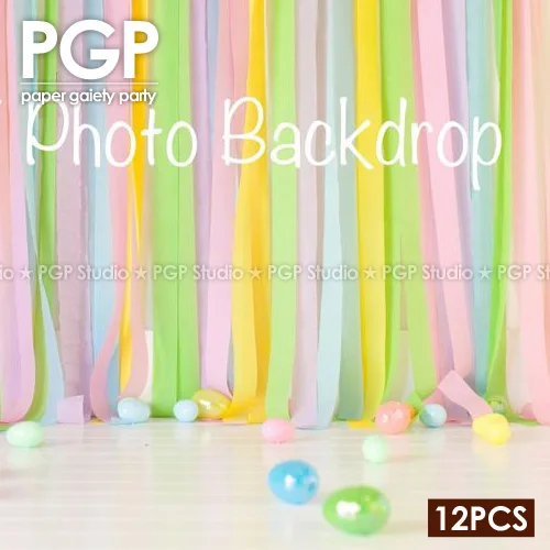 

[PGP]Rainbow Crepe Paper Streamers,Unicorn Wedding Kid Girls Birthday Bridal Showers Candy Easter Party Decoration Backdrop