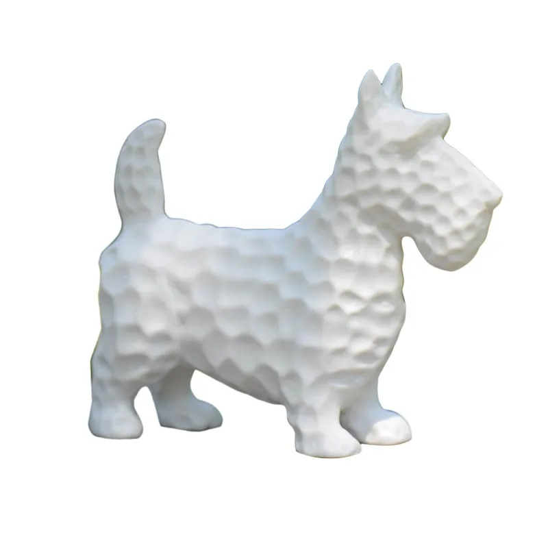 

Pastoral Ceramic Dog Figurine Ornaments Animals Dog Miniature Home Decoration Porcelain Pig Statue Desktop Crafts Birthday Gifts