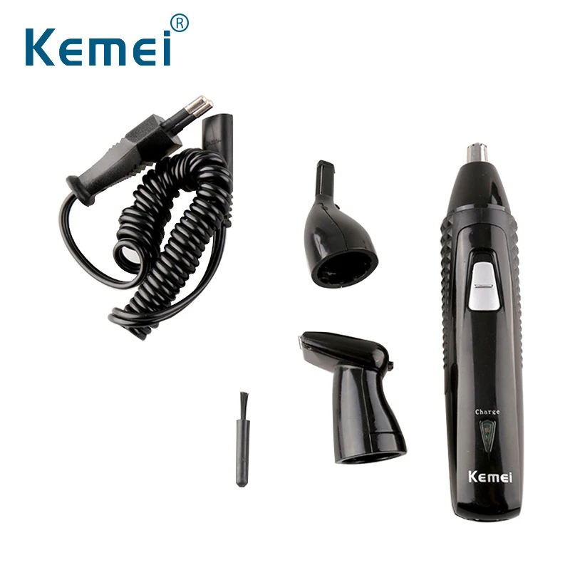 Kemei KM-309 перезаряжаемый носовой триммер 3в1 носовой триммер Электрический Очиститель ушей для удаления волос светодиодный носовой резак для волос набор средств личного ухода