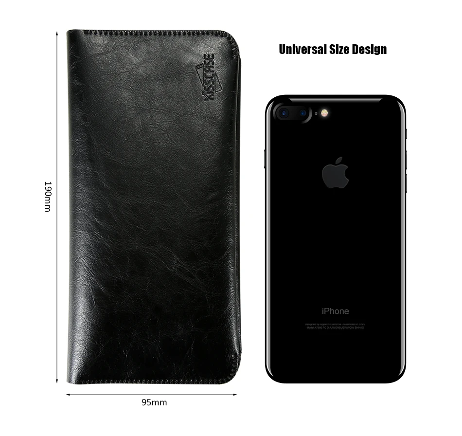 Luxury Phone Pouch 6.0 inch Universal Phone Bag Case For iPhone 7 6S 6 Plus Wallet Case Card Holder Pouch Purse Case For Galaxy (2)