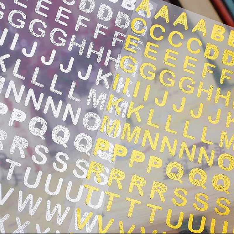 

3 Sheets/Lot Gold And Silver Digital Letters Numbers Sticker For Scrapbooking/ DIY Crafts/ Card Making Decoration