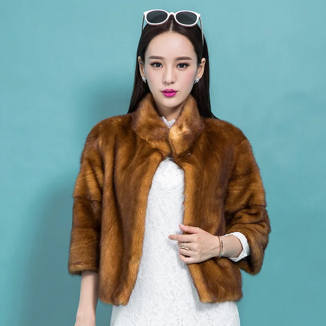 2018 new full leather mink Korean fur coat short paragraph mink mink