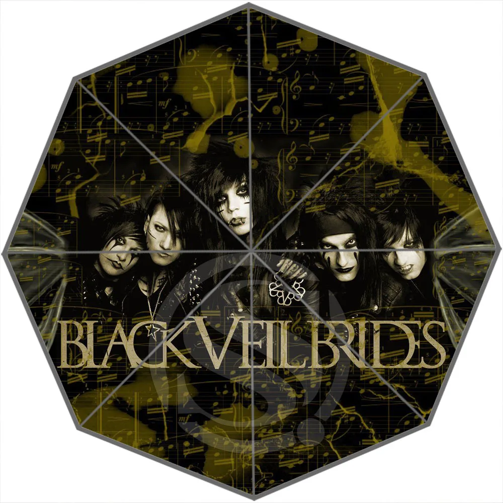 New Unqie black Veil Brides Band 43.5 inch 3 Fold Umbrellas attractive