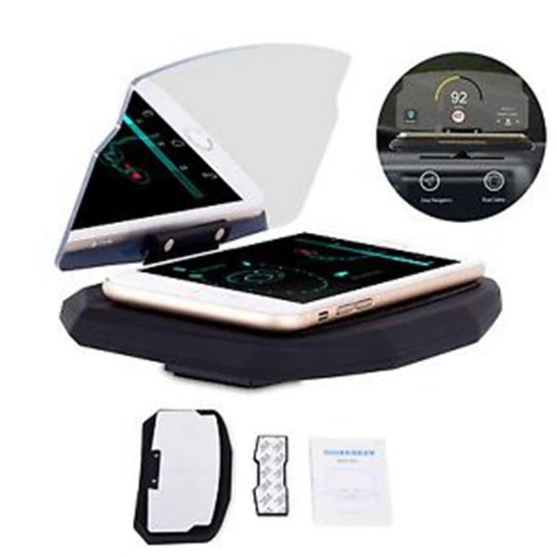 

Car Windscreen Projector HUD Head Up Display Universal Mobile Phone Holder Multifunction 6.5 Inch For iPhone For Samsung GPS