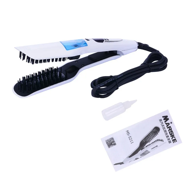 Профессиональные Паровая выпрямитель для волос Расческа Flat Iron Керамический