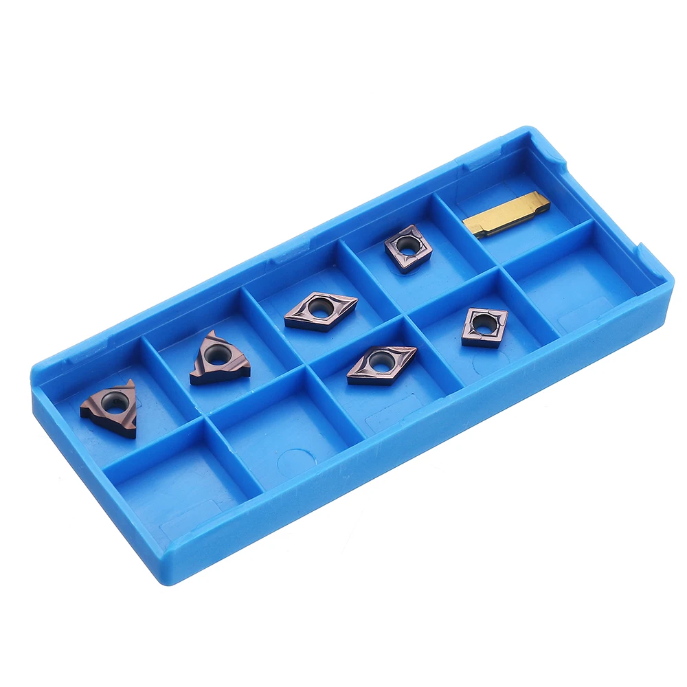 7 шт. набор твердосплавных вкладышей для 10 мм хвостовика держатель токарного