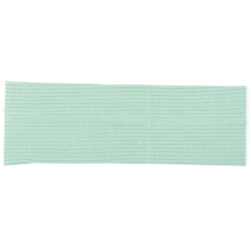 Bean green Модные женские полосатые повязки на голову, однотонные ребристые повязки для волос для девочек, хлопковый головной убор, ребристые аксессуары для волос, спа тюрбан DQ741 - Цвет: Bean green
