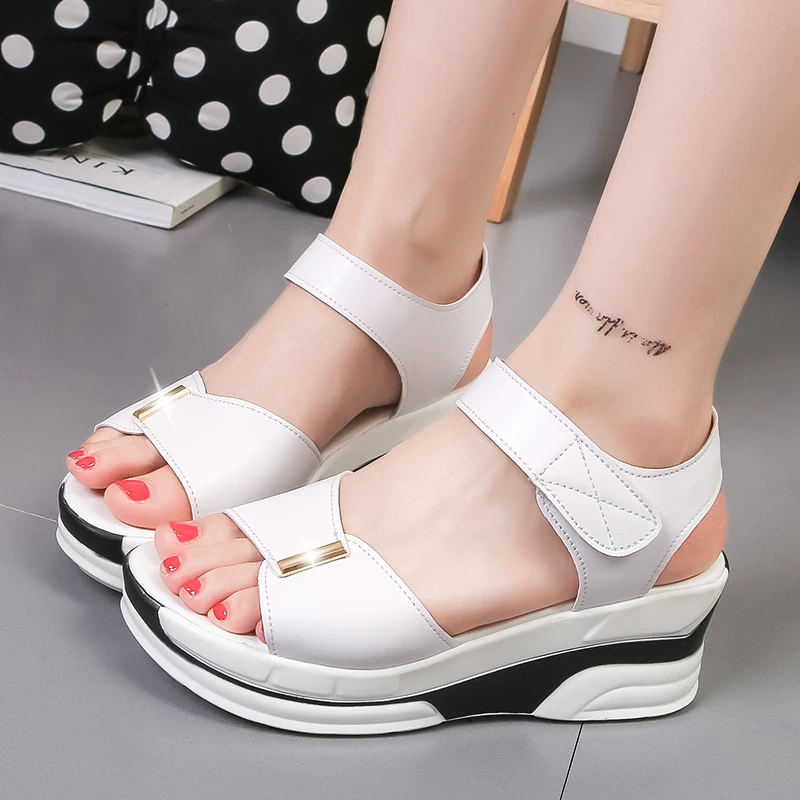 

New 2017 Fashion Women's Wedges Sandals Summer Shoes Breathable Platform Sandals Women Casual Medium Heel Shoes