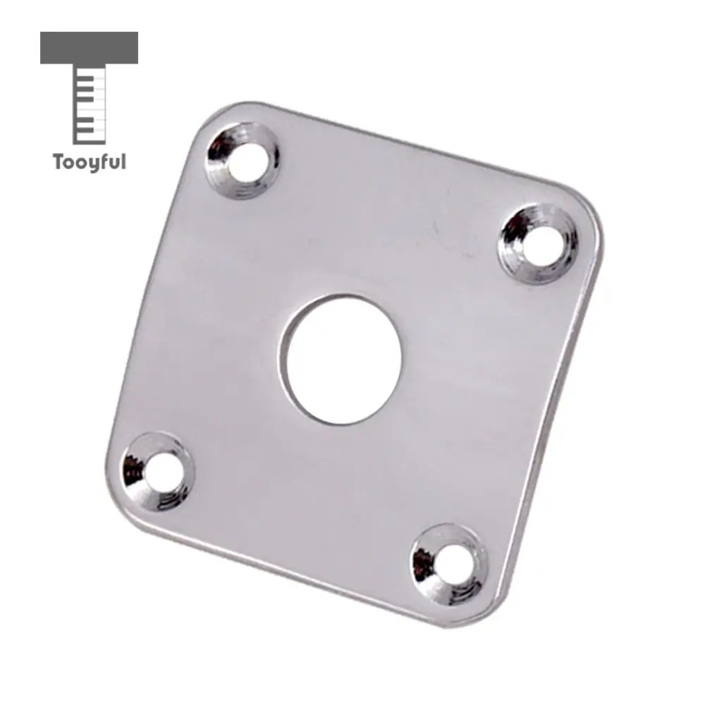 Tooyful 2pcs Metal Curved Bottom Jack Plate Square Jackplate for LP Electric Guitar Parts