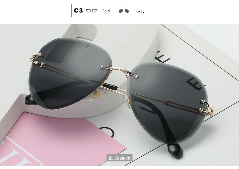 Hdtansen, роскошные солнцезащитные очки без оправы, женские дизайнерские брендовые солнцезащитные очки, металлические, градиентные, градиентные линзы, женские очки, UV400