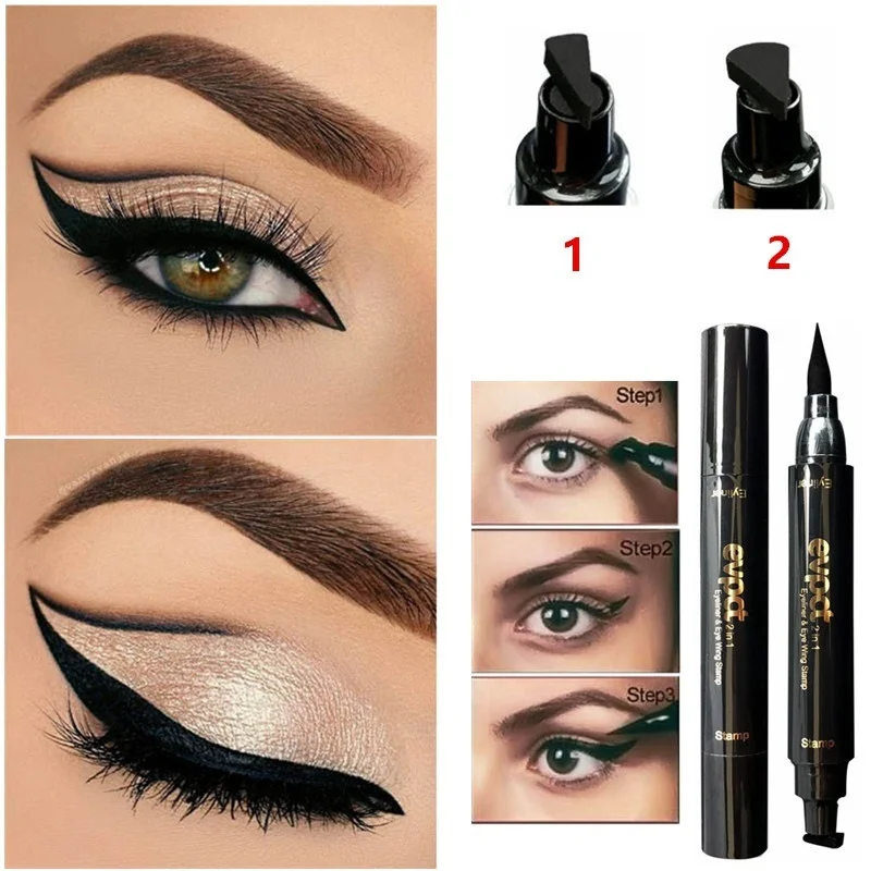 

Double End Seal Liquid Eyeliner Pencil Makeup Quick Dry Waterproof Wing Eye Liner Stamp Eye Pencil Beauty Make Up Set Eyeliner