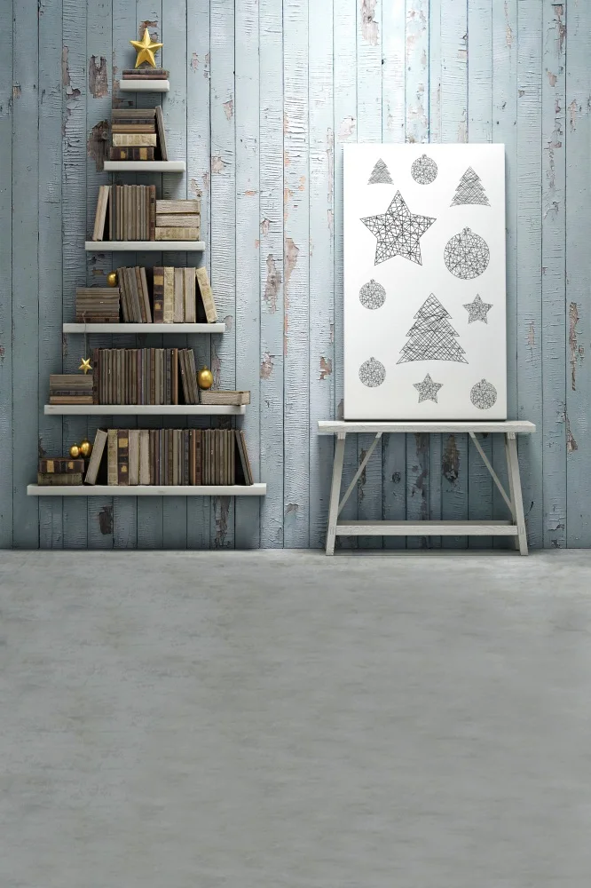 Laeacco фоны для фотосъемки Рождественская елка книжная полка деревянные доски стены детские виниловые фоны для фотостудии реквизит