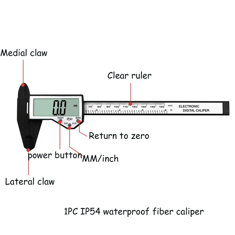 100 мм 150 мм электронный цифровой штангенциркуль 6 дюймов штангенциркуль из углеродного волокна микрометр измерительный инструмент цифровая линейка - Цвет: E Style