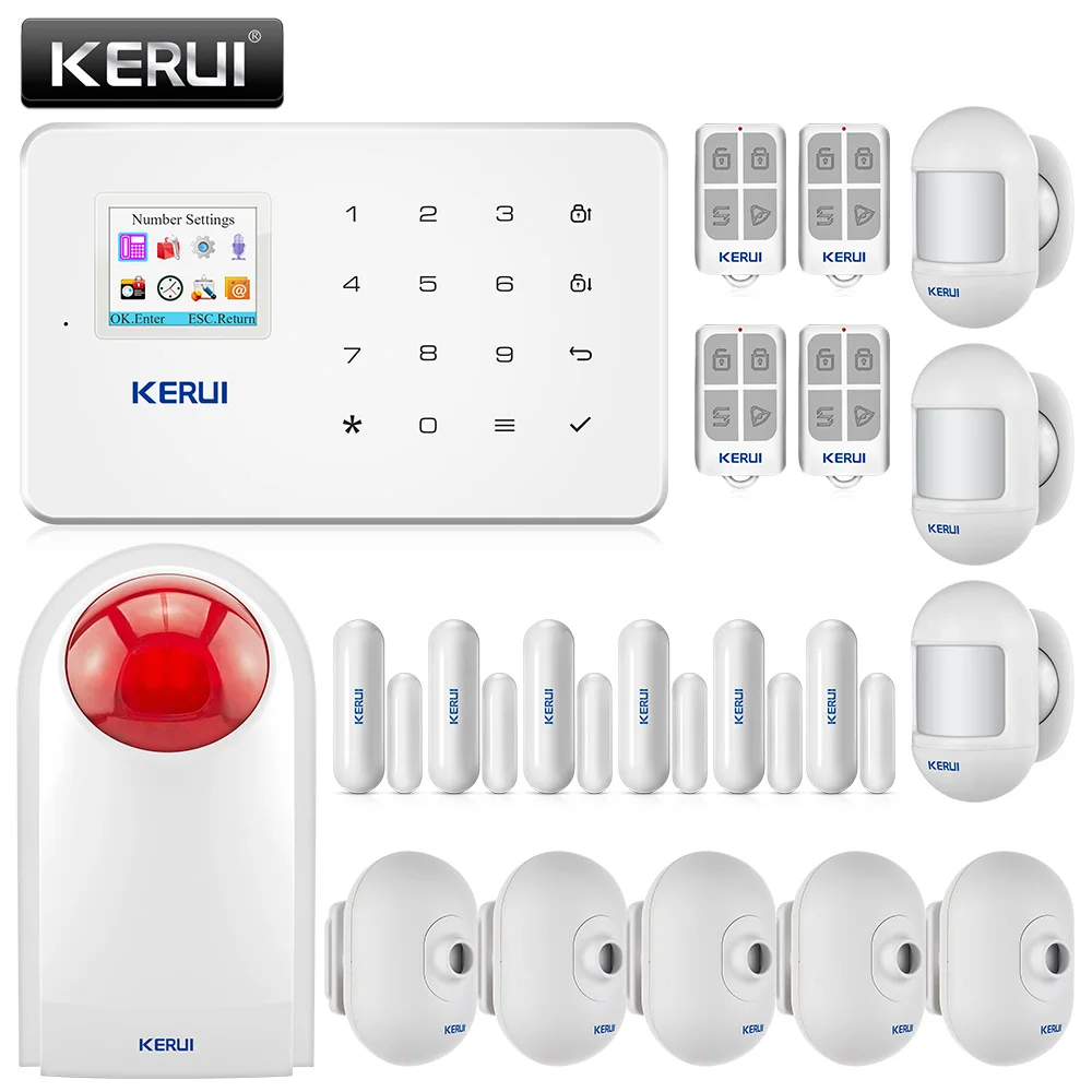 

KERUI G18 wireless GSM home security alarm system burglar alarm kit mobile APP control remote control