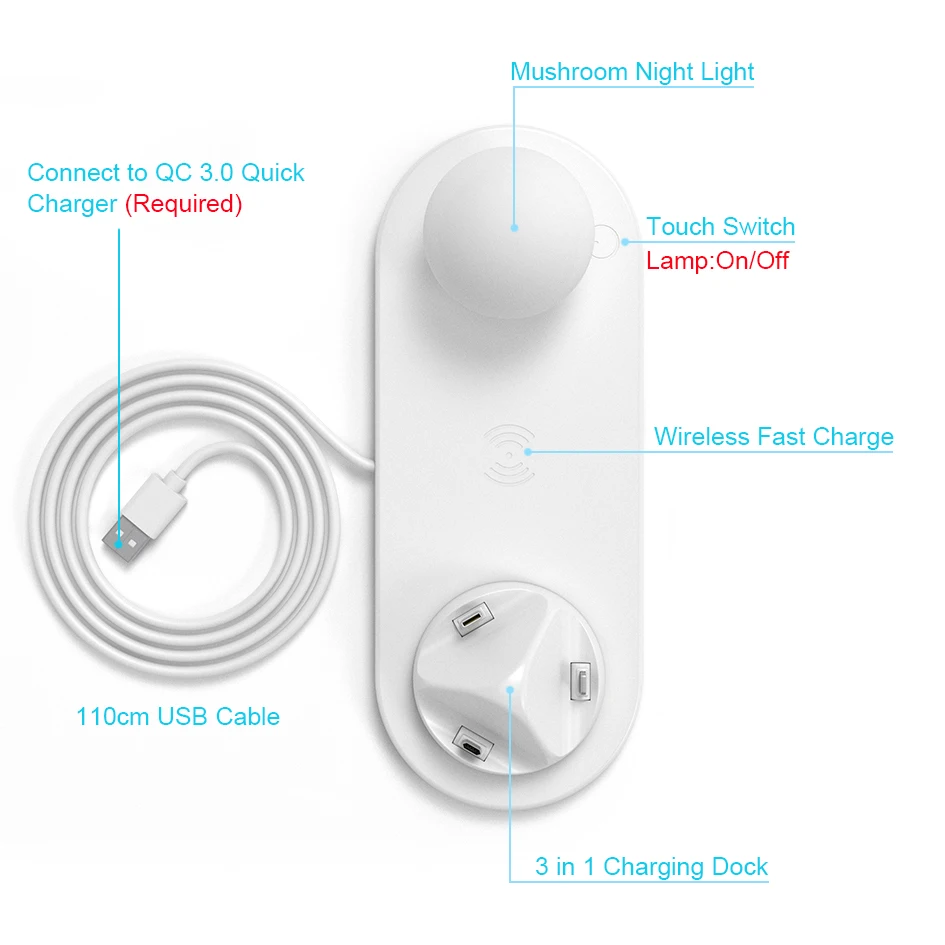 Беспроводное зарядное устройство Leebote зарядная док станция USB для iPhone XR XS 8 Qi