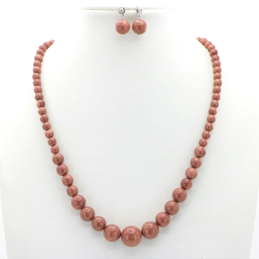 1 Natural Stone gold Sand Beads Necklace Earring ear nail Fashion DIY Jasper Chalcedony (6)