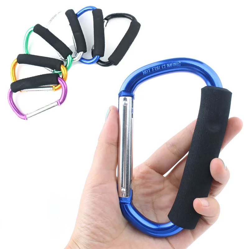 

Outdoor Carabiner Large Aluminum Alloy Key Chain Backpack Large D Button Sponge Handle Giant Buckle