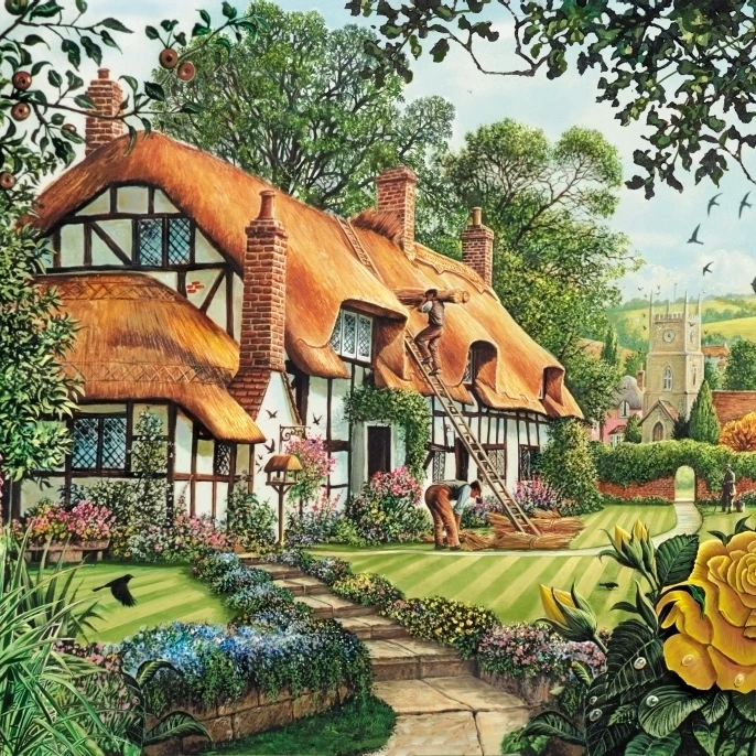 The Summer Thatchers Poster Print by Steve Crisp (36 x 24)