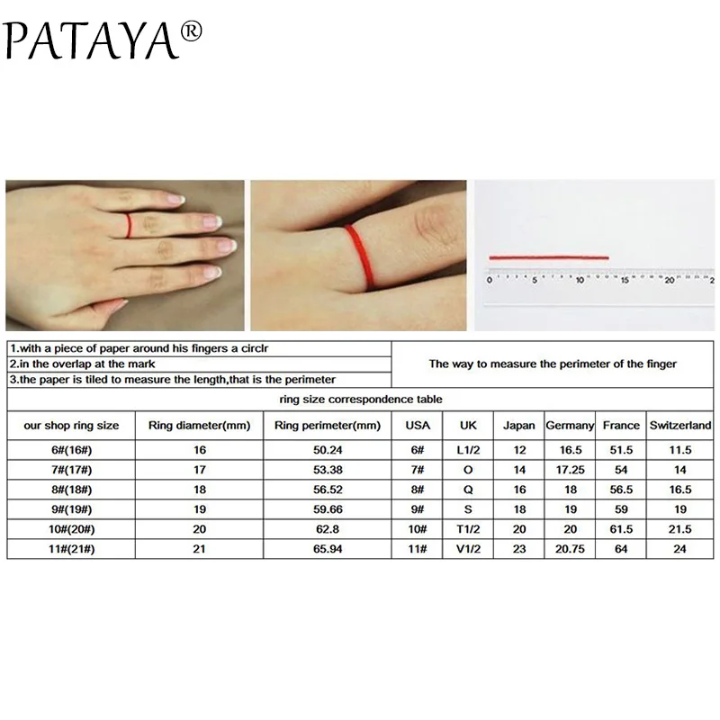 PATAYA новые большие круглые женские кольца с белым цирконием 585 розовое золото натуральные модные ювелирные изделия Свадебные Уникальные простые блестящие шесть кольцо с когтями